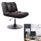 Fauteuil pivotant tissu noir - Style industriel -  L 89 x P 39 x H 66 cm