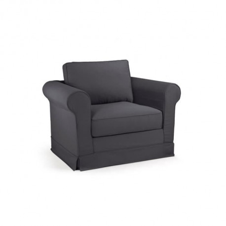 ROY Fauteuil tissu Gris ardoise - L 92 x P 84 x H 81 cm
