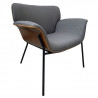 Fauteuil - Tissu gris et bois - L 80 x P 72 x H 80 cm - SAM