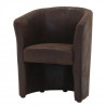 Fauteuil Simili marron foncé - L 59  x P 63  x H 77 cm - ARCADE