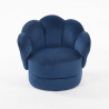 Fauteuil club enfant - Velours bleu nuit - Bois pin massif - L 47,5 x P 44 x H 42 cm - ANGA
