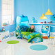 Lit dinosaure pour enfant avec ciel de lit et tiroir de rangement pour matelas 140cm x 70cm