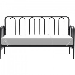 Lit banquette ARCHI - 90 x 190 cm - Métal -  Noir  - Sommier inclus