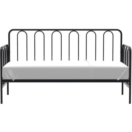 Lit banquette ARCHI - 90 x 190 cm - Métal -  Noir  - Sommier inclus