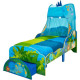 Lit dinosaure pour enfant avec ciel de lit et tiroir de rangement pour matelas 140cm x 70cm