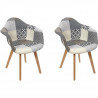 Lot de 2 Fauteuils - Gris - L 85 x P 59 x H 63.8cm - PATCHWORK