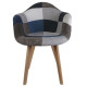 Lot de 2 Fauteuils - Bleu gris - L 59 x 85 x P 64.5 cm - PATCHWORK