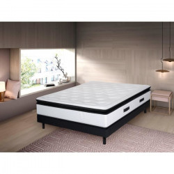 Ensemble  ZIADA  Matelas 160x200 cm + Sommier + Pieds - Ressorts ensachés - 30 cm