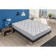 DEKO DREAM SUPERB - Ensemble Matelas ressorts ensachés 140x190 + sommier simili cuir + 4 pieds
