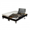 WEBED Ensemble 2 matelas + 2 sommiers relax 160 x 200 - Mousse - 14 cm - Mi-ferme et équilibré - Noir et gris anthracite - CEUTA