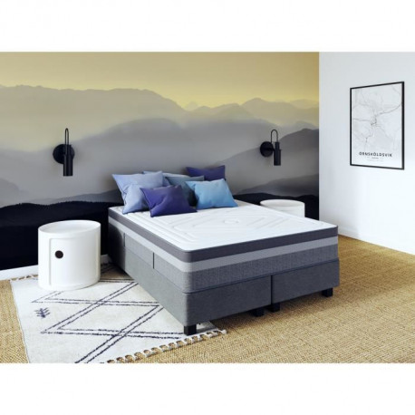 SERNIK Ensemble  Matelas + Sommier 160x200 cm - 1950 Ressorts ensachés - 33 cm - COOL FRESH