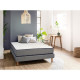 SOMDREAM Iris Ensemble matelas + sommier 160 - 736 Ressorts ensachés - Anti punaise de lit - 7 zones - 28 cm - Ferme - 100% F…
