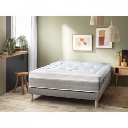SOMDREAM OSCAR Ensemble Matelas 160x200 cm + Sommier + Pieds - Mémoire de forme - Triple suspension - 27 cm