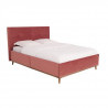 KOOS Lit 140x190 cm avec tete de lit - Velours Rose