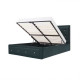 Lit coffre adulte VIRGINIA -  140 x 190 cm  - Simili - Noir - Capitonné- Sommier inclus