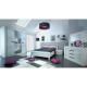 NEVA Lit adulte avec LED contemporain décor gris clair - l 160 x L 200 cm