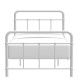 AARON Lit enfant 90 x 190 cm en métal a barreaux - Gris clair - Sommier inclus