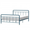 Lit adulte AARON -  140 x 190 cm  - Métal -  Bleu clair  - Sommier inclus