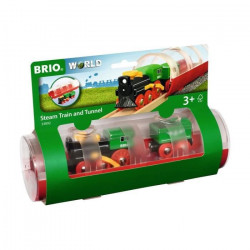 Brio World Train a vapeur et Tunnel - Accessoire Circuit de train en bois - Ravensburger - Mixte des 3 ans - 33892