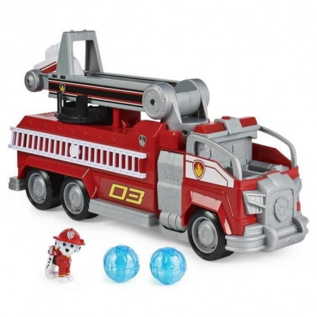 PAT PATROUILLE LE FILM - CAMION DE POMPIERS TRANSFORMABLE MARCUS - 6060444 - Véhicule interactif Avec Effets Sonores et Lumineux