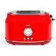 LIVOO DOD181R Grille-pains rétro - 2 fentes - 815W - Thermostat réglable : 6 positions - Rouge