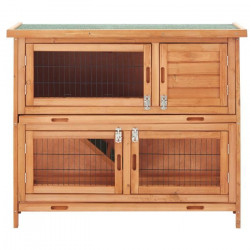 Clapier en sapin Milo - 111,5x46x92cm - Bois - Pour lapin