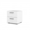 TVILUM Chevet 2 tiroirs - Blanc - L 40 x P 40 x H 42 cm - TYHJA