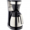 Cafétiere filtre MELITTA Easy Top Therm II Steel - Noir - Capacité 10 tasses (1,25 L) - Porte-filtre compatible lave-vaisselle