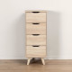 VANKKA Chiffonnier 4 tiroirs - Décor chene Sonoma - L 45 x  P 42 x H 108 cm