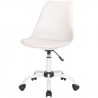 Chaise de bureau WINONA - PP et métal - Blanc  - Ajustable - L 48 x P 54 x H 80 / 90 cm