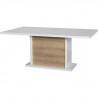 Table a manger extensible 6 a 8 personnse - Décor chene clair et laqué blanc - KARMA - L 180/225 x P 100 x H 76 cm
