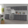 ULTRA Cuisine complete avec plan de travail L 3m20 - Décor chene gris mat