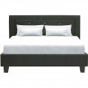 EDOUARD Lit adulte contemporain - Simili Noir - Sommier inclus - 140 x 190 cm