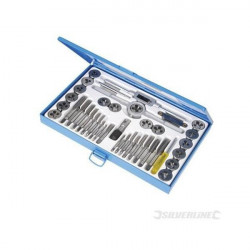 SILVERLINE Coffret Expert - 40 tarauds et filieres - Plastique robuste