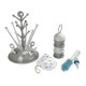BEABA, Coffret naissance, Egoutte biberon arbre grey + Boite doseuses light/dark mist + Goupillon silicone + Bavoir coton tro…