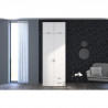 Ensemble Armoire + Réhausse VARIA - Décor blanc - 4 portes - L 80,7 x P 51,1 x H 226,8 cm