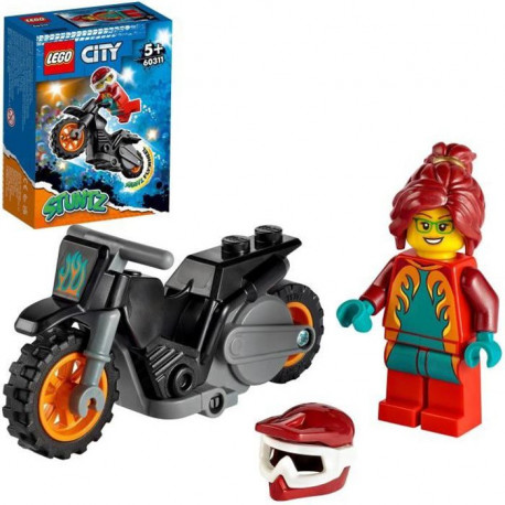 LEGO 60311 City Stuntz La Moto De Cascade De Feu a Rétrofriction Avec Minifigure Cascadeur, Jouet Pour Enfants Des 5 Ans