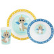 LEON LE DRAGON Ensemble repas : 1 verre 220 ml, 1 assiette et 1 bol micro-ondables pour enfant