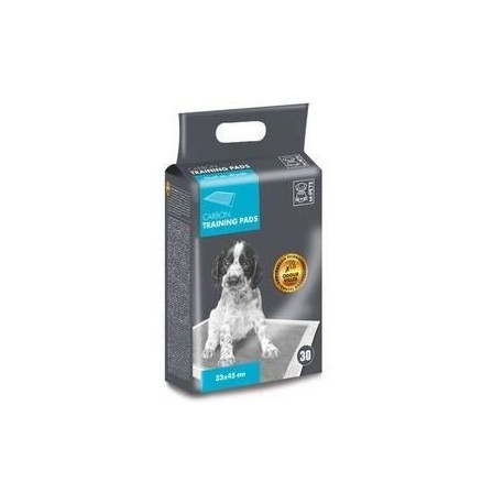 M PETS 30 coussins d'entraînement chiot au carbone - Anti Odeurs - 33 x 45 cm - Gris