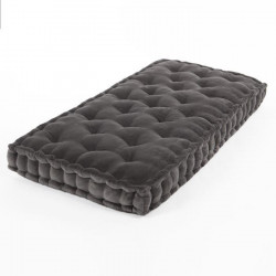COTTON WOOD Coussin de palette - Gris anthracite - Velours - 60 x 120 x 10 cm