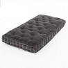 COTTON WOOD Coussin de palette - Gris anthracite - Velours - 60 x 120 x 10 cm