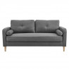 Canapé + 2 coussins - 3 places  - Tissu Gris foncé - L 175 x P 80 x H 85 cm - COPENHAGUE
