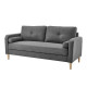 Canapé + 2 coussins - 3 places  - Tissu Gris foncé - L 175 x P 80 x H 85 cm - COPENHAGUE