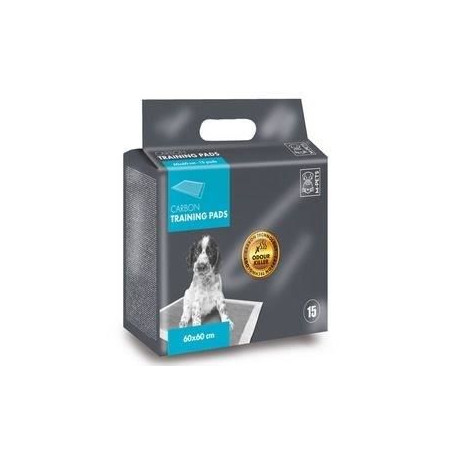 M PETS 15 coussins d'entraînement chiot au carbone - Anti Odeurs - 60 x 60 cm - Gris