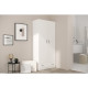 Armoire Varia - Panneaux de particules - Blanc - 2 portes - L 38 cm x P 78 cm x H 170 cm - PARISOT