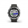 GARMIN Fenix 7 - Montre GPS de sport connectée - Silver avec bracelet gris