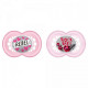 MAM Sucette Décor Tendance - a partir de 18 mois - Silicone - Lot de 2 sucettes en boîte de stérilisation - Rose