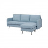 Canapé d'angle - 3 places - Tissu Bleu clair - Contemporain - L 187 x P 81/137 x H 83 cm - TYLER